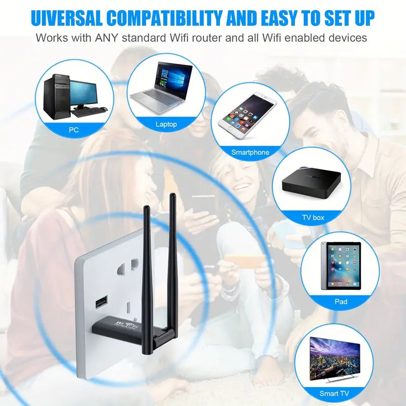 Hot Selling 300Mbps Mini WIFI Booster Dual Band USB 300M Wifi Repeater Long Distance Wifi Extender